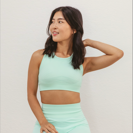 Petal Seamless Sports Bra - Sage Blossom