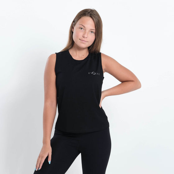 Evolve Open Back Tank (Black) - Live Evolutionary